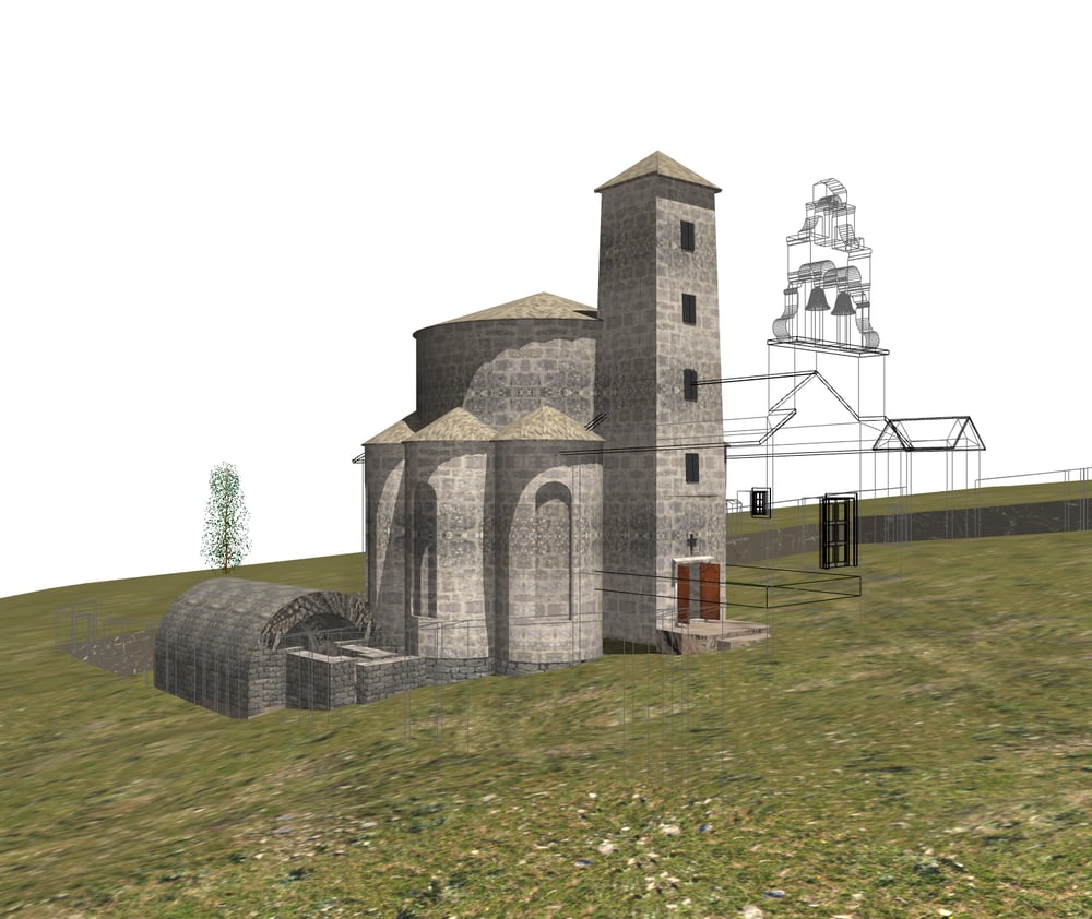 BRIBIR DALMATIA Rotunda w 8 apses & belltower