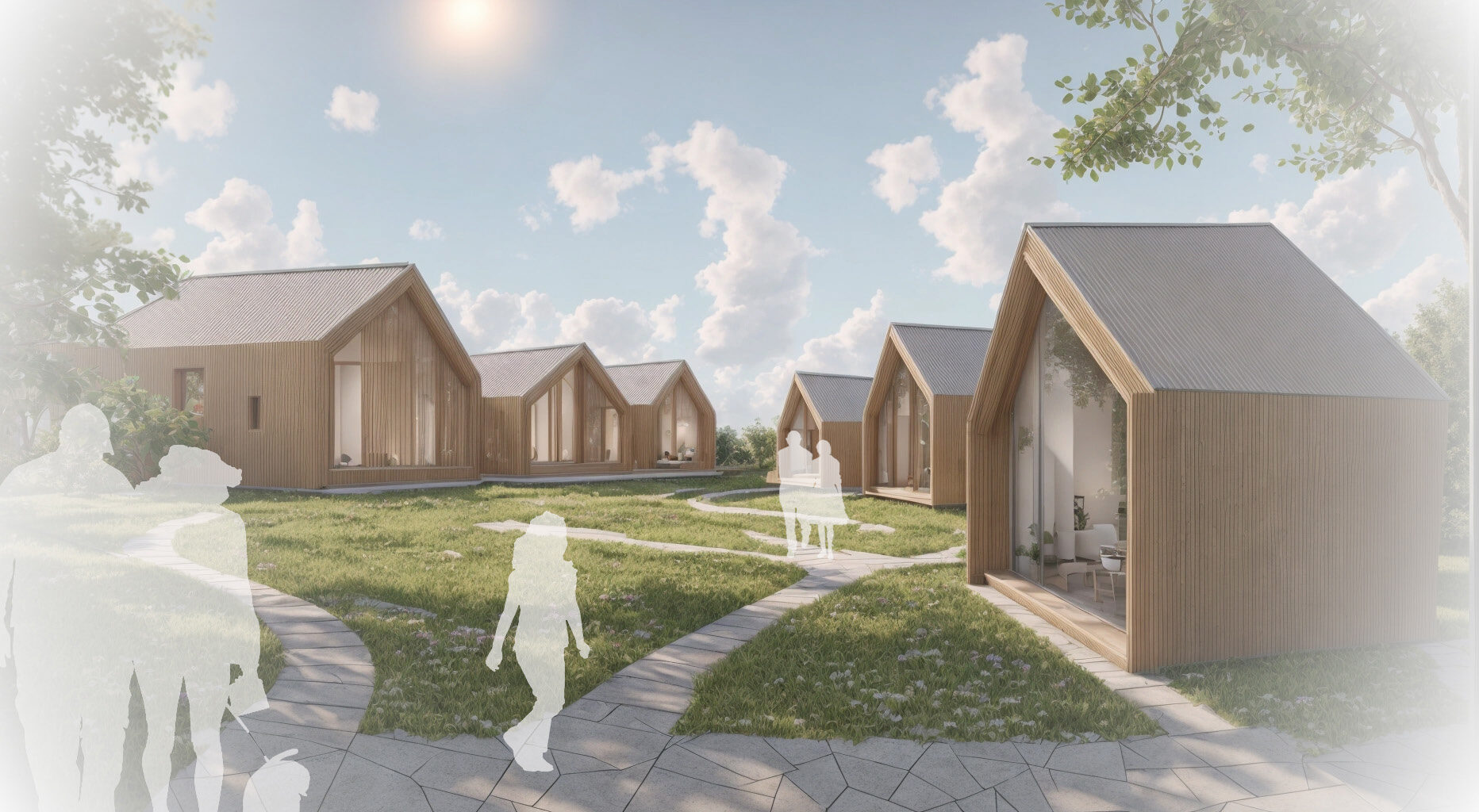 Små hus ritade av arkitekt Maria Ibarra.