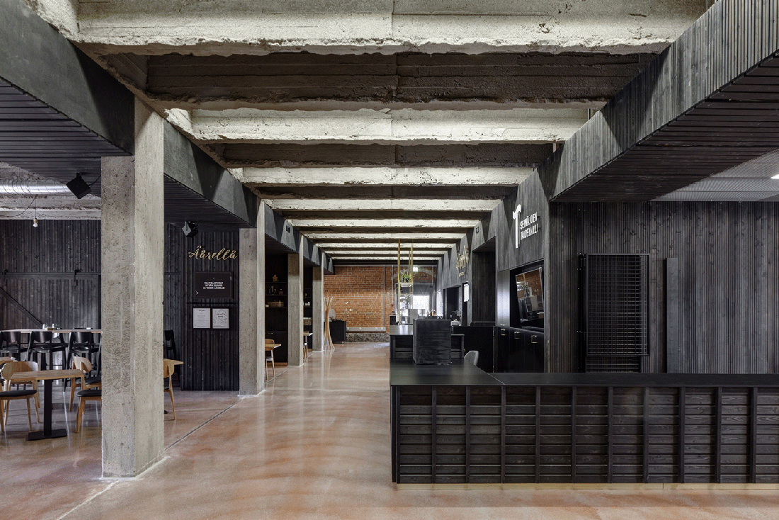 Interior of the Kalevan Navetta cultural centre.