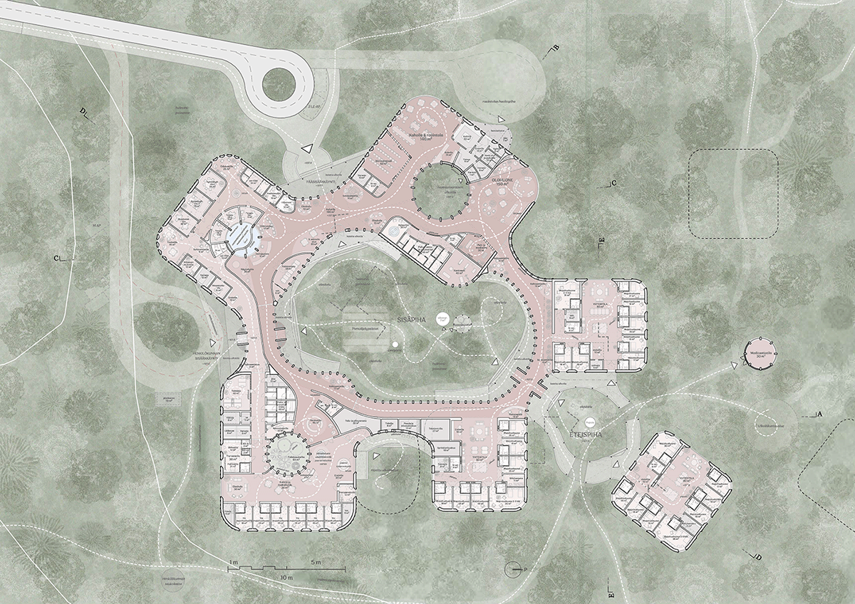 The floor plan of the shelter. 