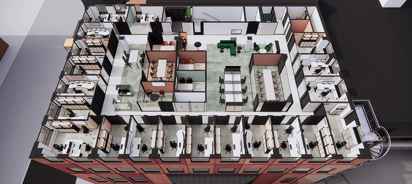 Archicad-malli Bolidenin uudesta toimisto- ja valvomorakennuksesta Skellefteåssa.