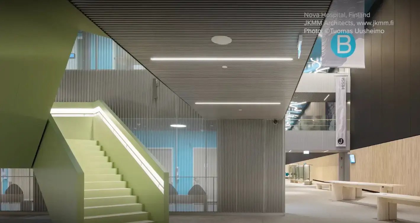 Interior of Hospital Nova, photographed by Tuomas Uusheimo.