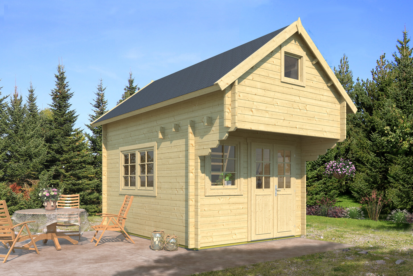 Log house designed by Tene.