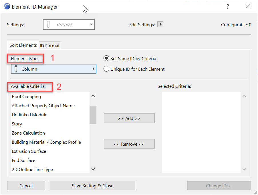 Element ID Manager