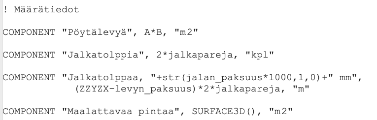 Määrätiedot
