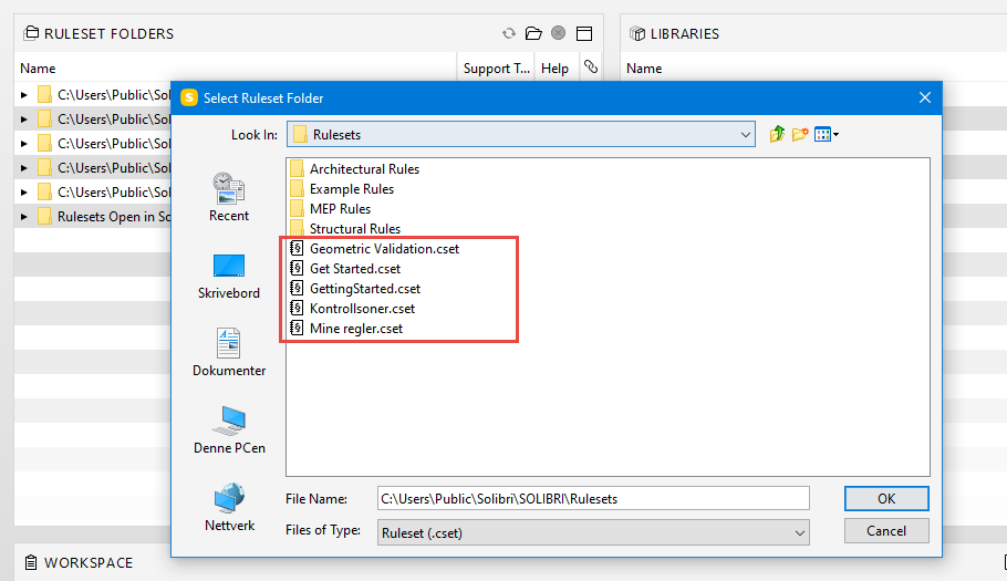 Solibri CSET files in explorer