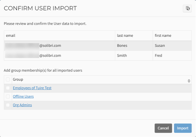 Solibri confirm user import