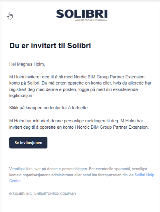 Solibri invitasjon