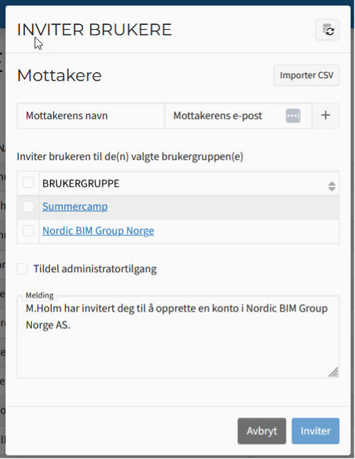 Solibri inviter brukere