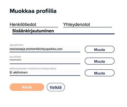 Vaihdettu osoite