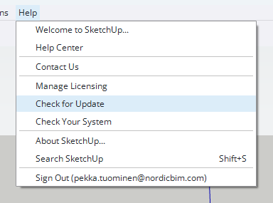 Sketchup Check for update