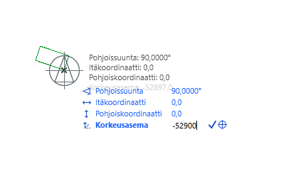 Mittauspisteelle syötetty Korkeusasema -52900