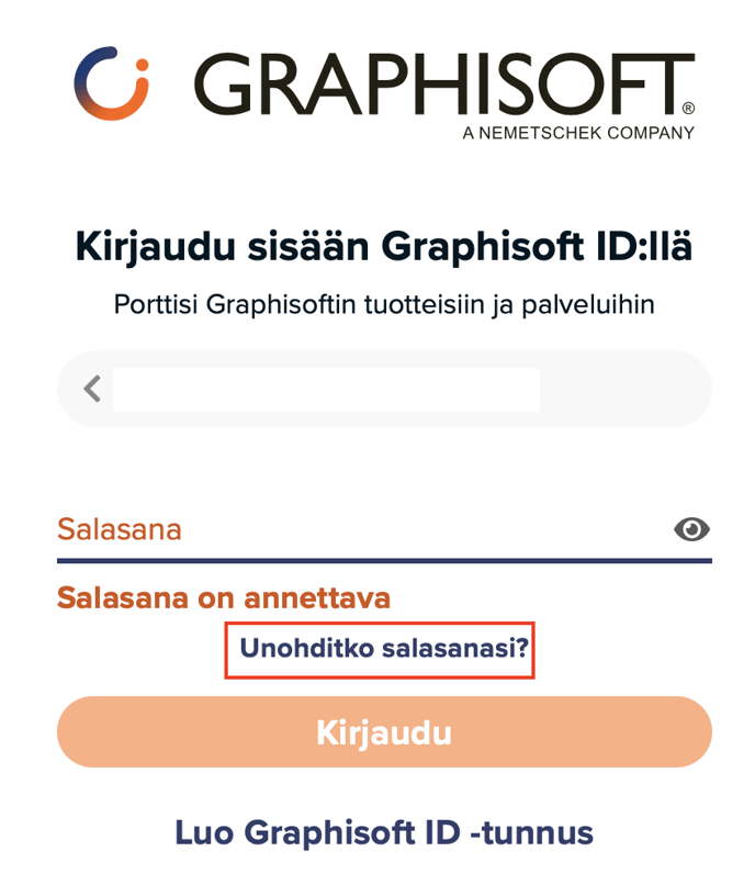 Unohditko salasanasi?