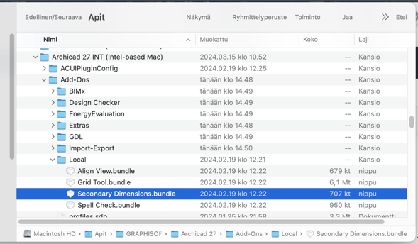 Archicad 27 INT > Add-Ons > Local > Secondary Dimensions.bundle
