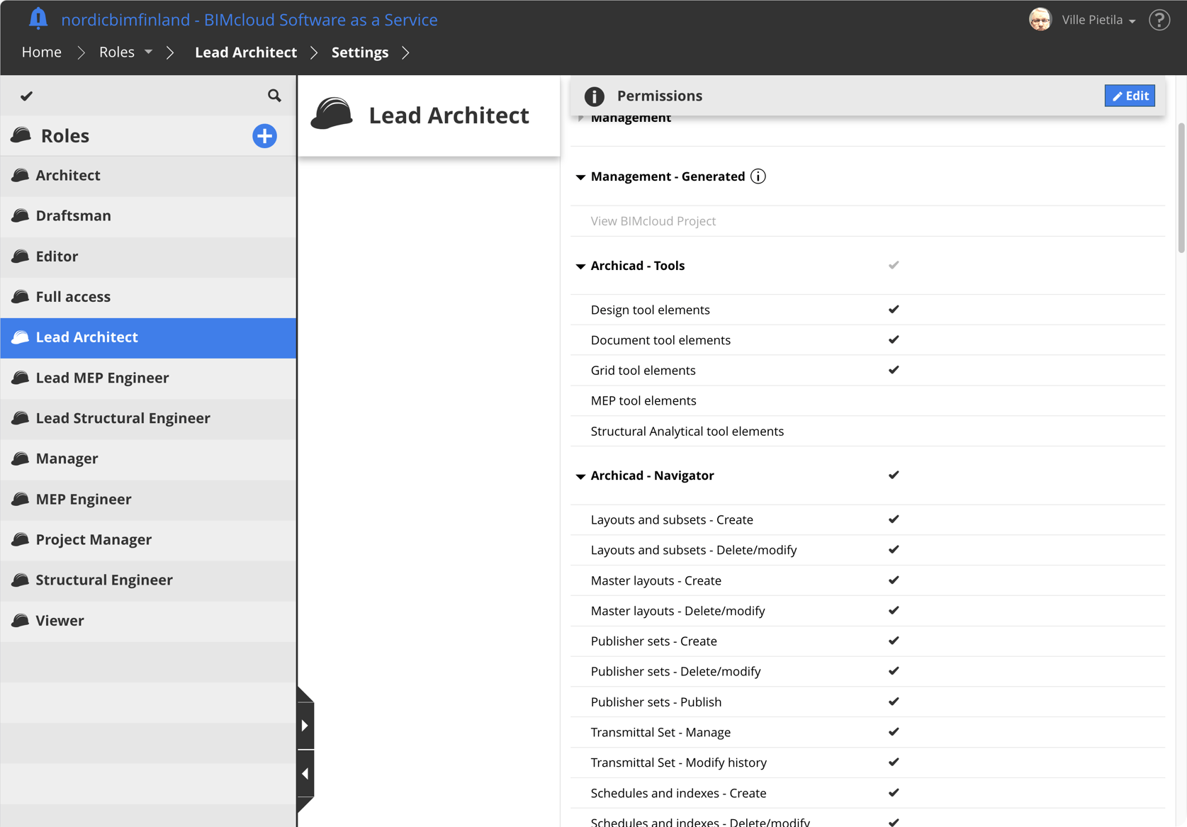 Groups and Roles in BIMcloud