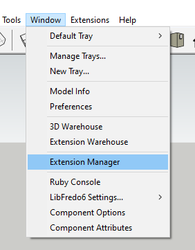 Window > Extension Manager