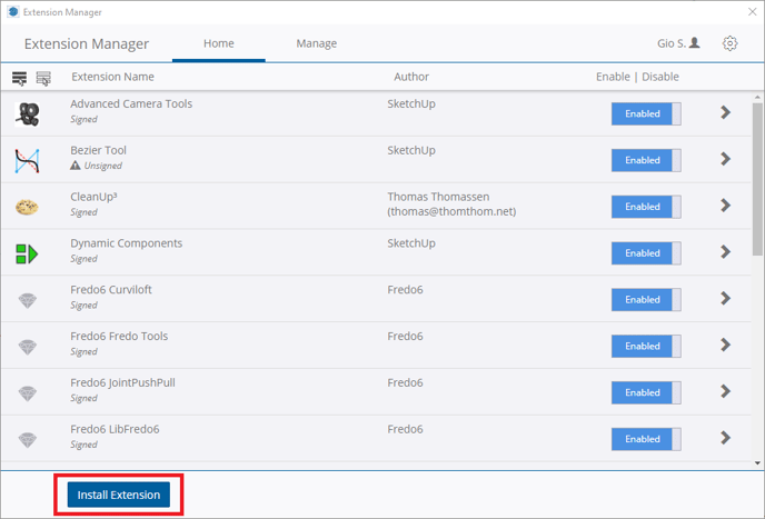 Extension Manager