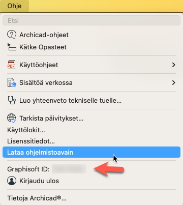 Ohje > Lataa ohjelmistoavain