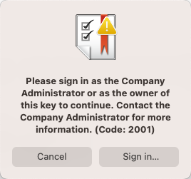 Ilmoitus: Please sign in as the Company Administrator