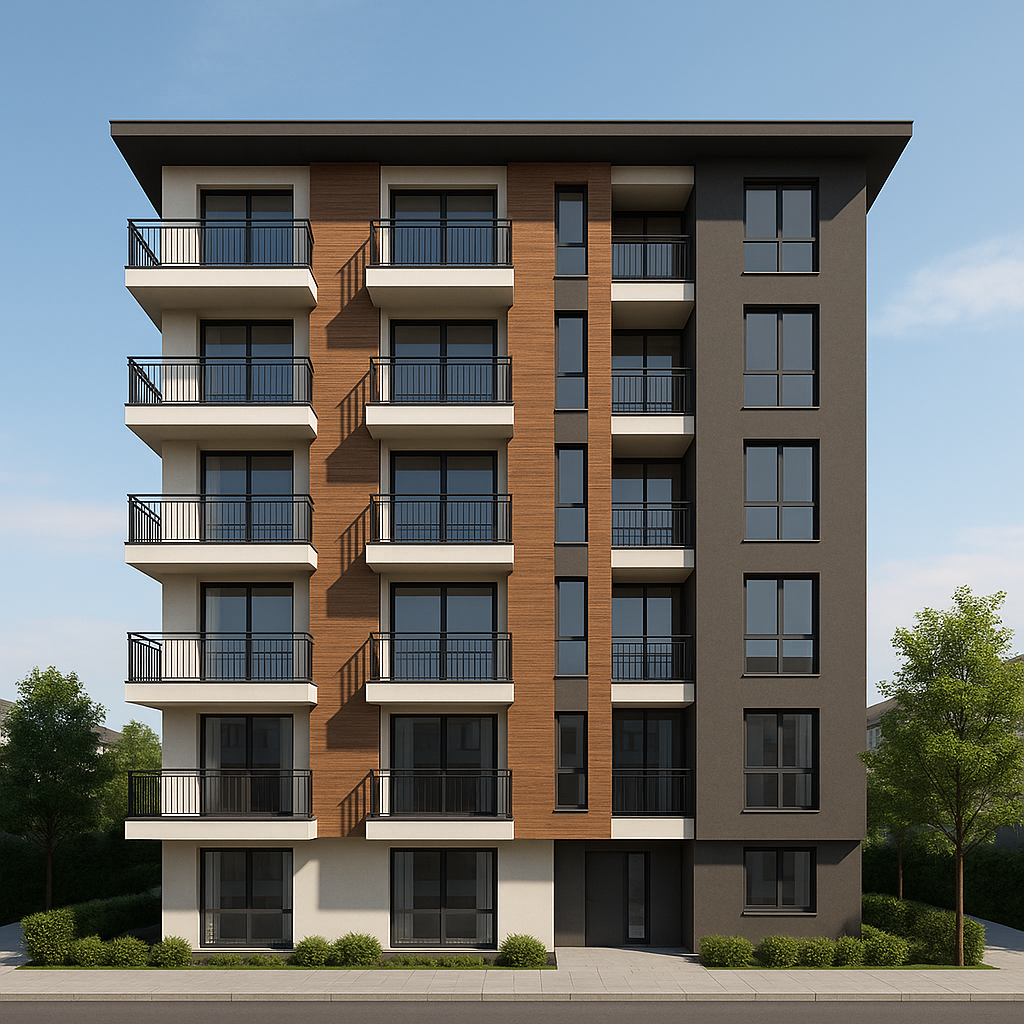 3dmodell modernt flerbostadshus-1