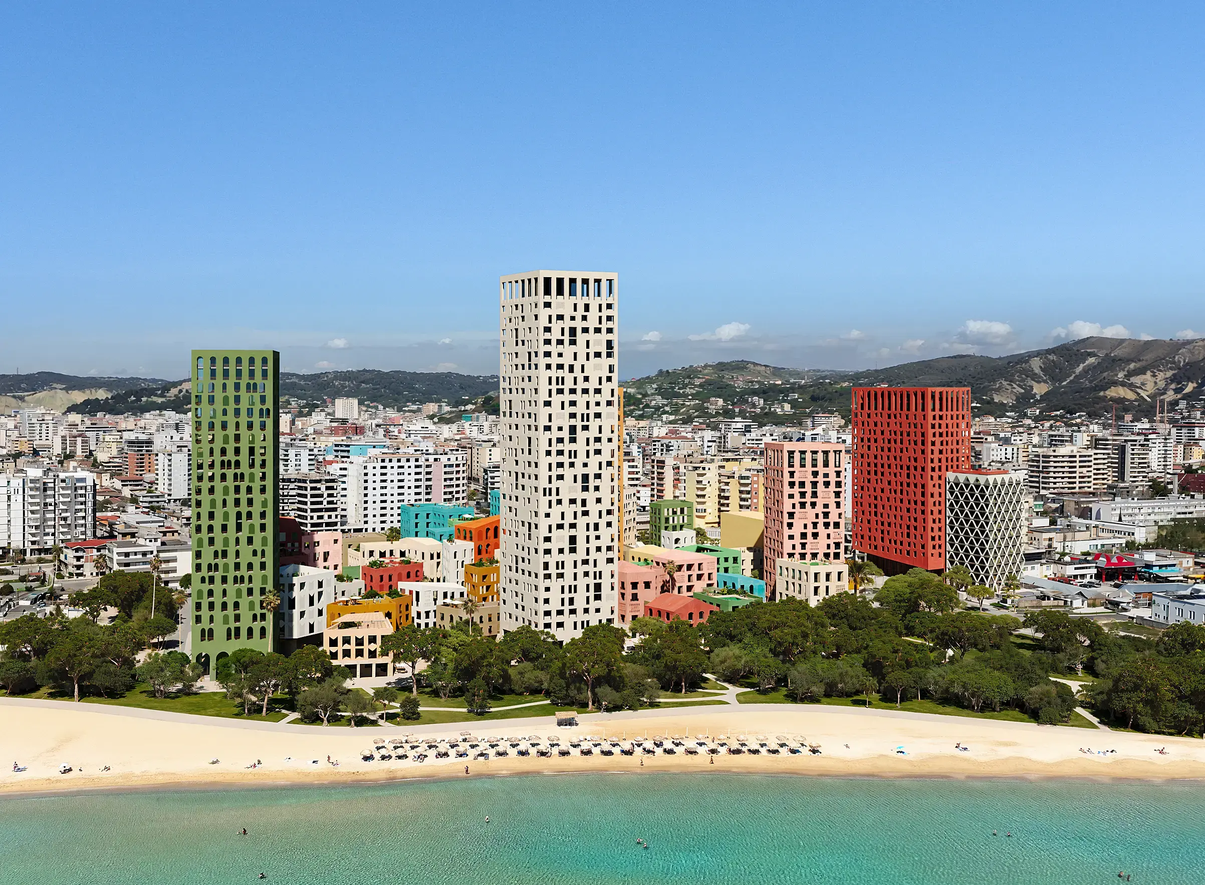 Vlorë Beach Development, Albania Oppenheim Architecture oppenoffice.com Image: © MIR