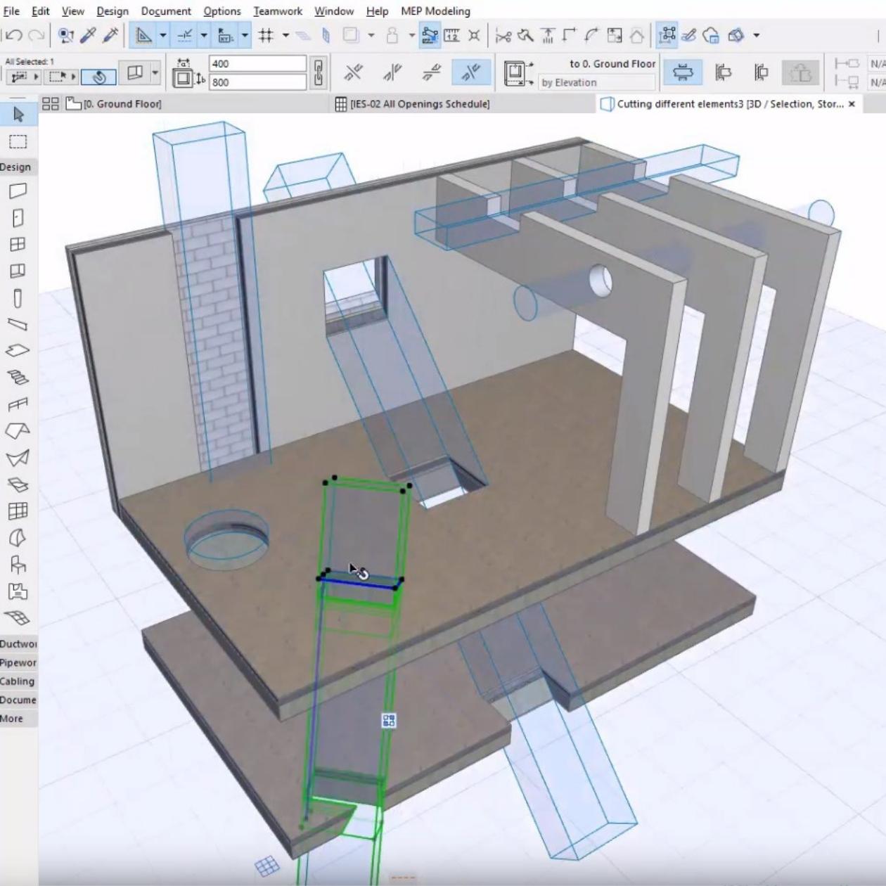 Archicad håltagning