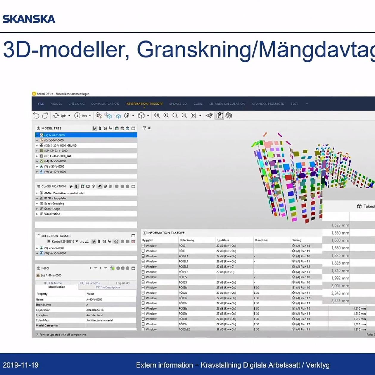 Skanska Solibri BIM mängdavtagning