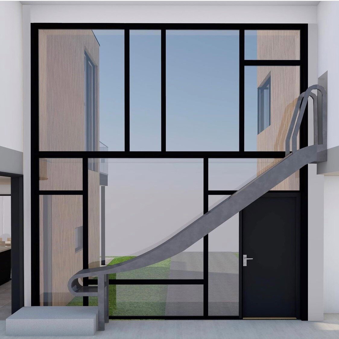 Indoor slide in the living room at Villa Grannes.